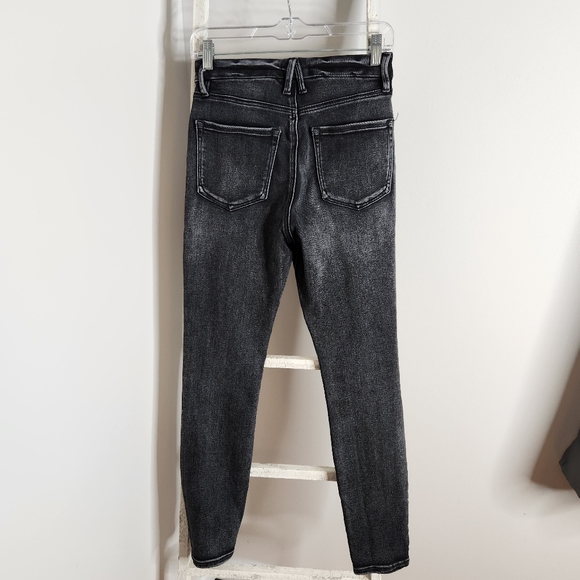 Good American Jeans womens 2/26 Black Good Waist Slit waistband skinny jeans - Picture 8 of 10